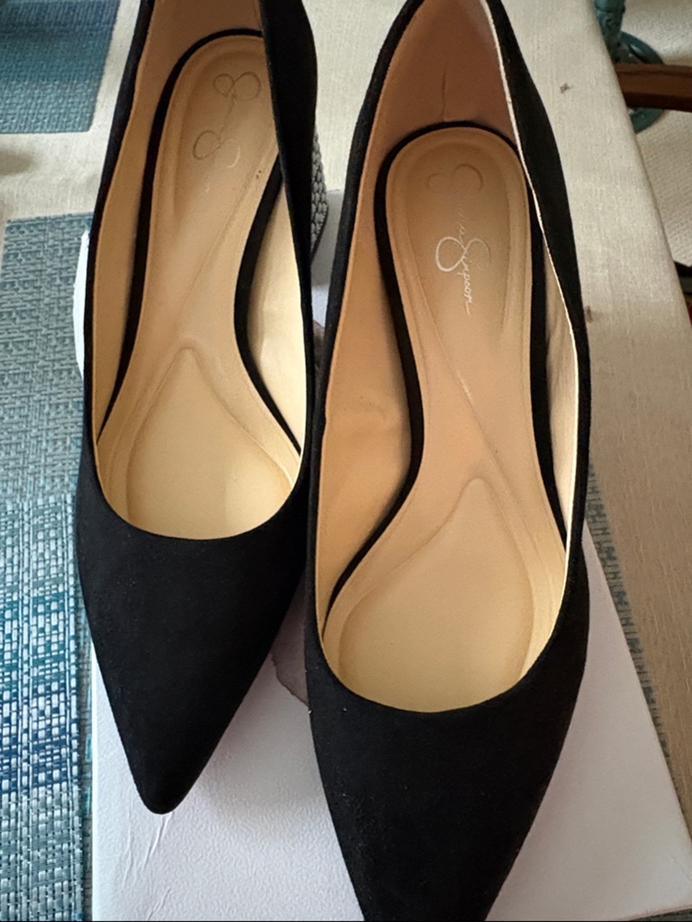 New Jessica Simpson Black Pointed Toe Heels 8